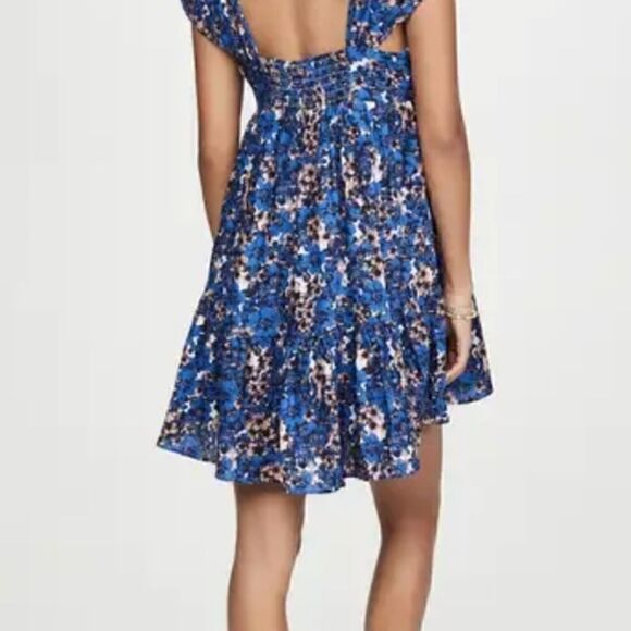 Free People Linen Blend Pattern Play Mini Floral Dress Cool Combo, Boho | M - Picture 6 of 12